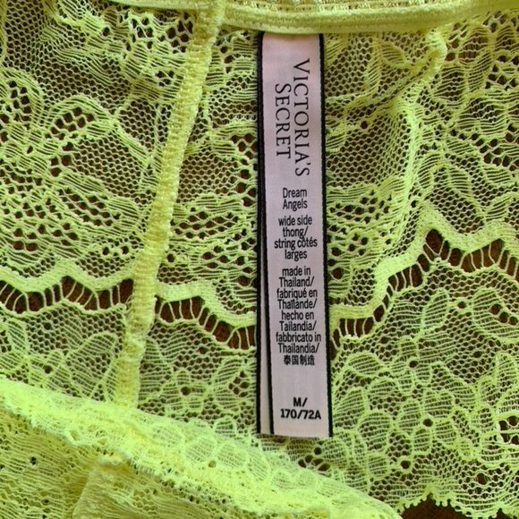 Victoria's Secret Dream Angels Wicked Unlined Bra Set - Neon Yellow 34DDD + M - Picture 3 of 4